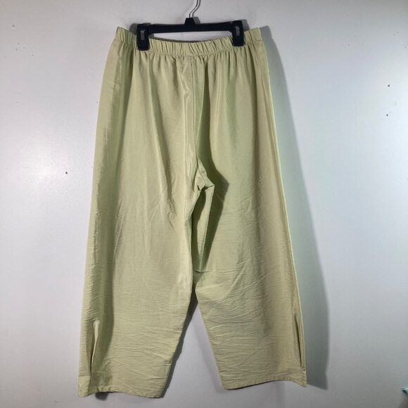 Womens Jackie Loves John Silk Wide Leg Crop Pants Light Green XL USA - Picture 2 of 9